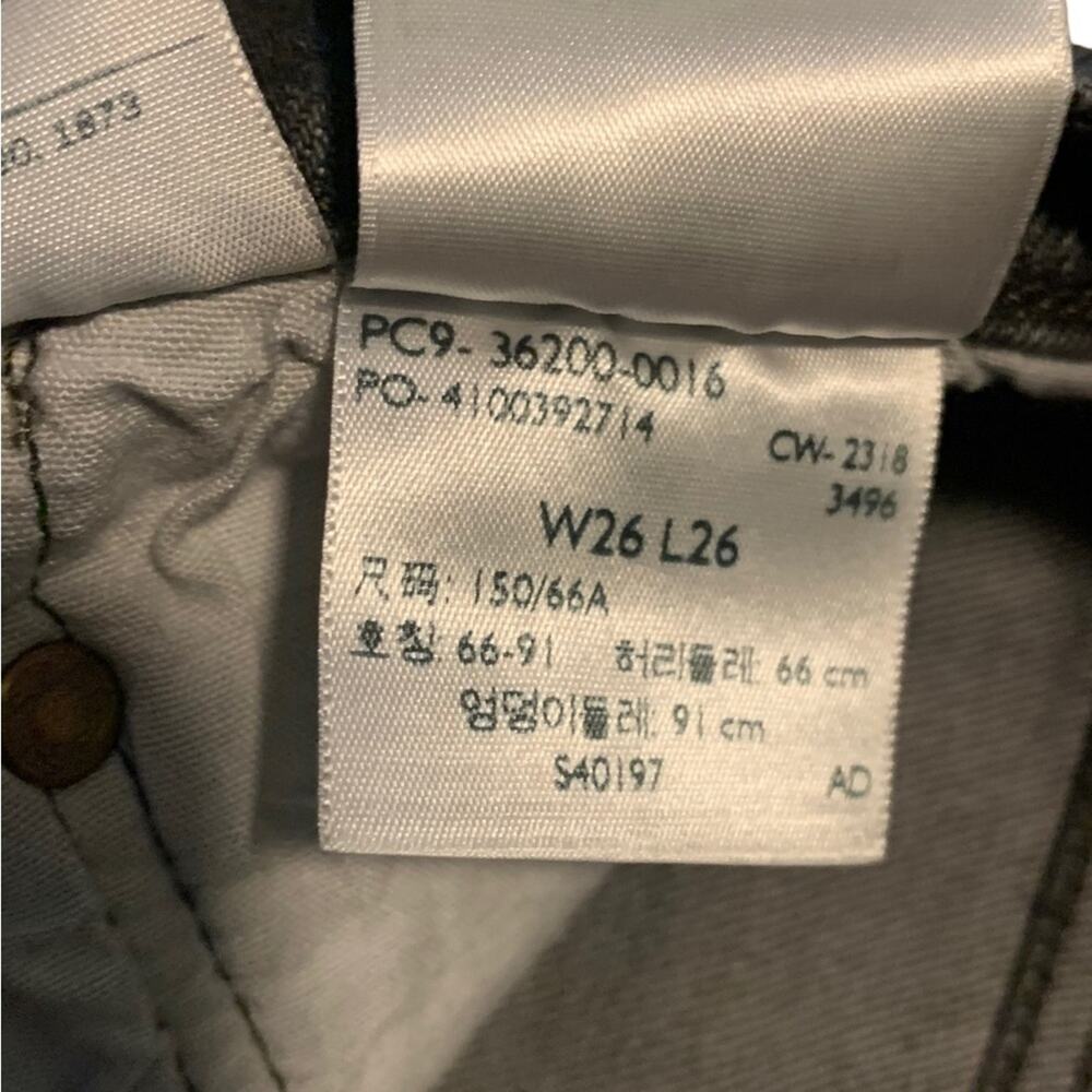 Levi's 501 Original Black‎ Cropped Studded Rhinestone Jeans Black Size 26 - Picture 9 of 12